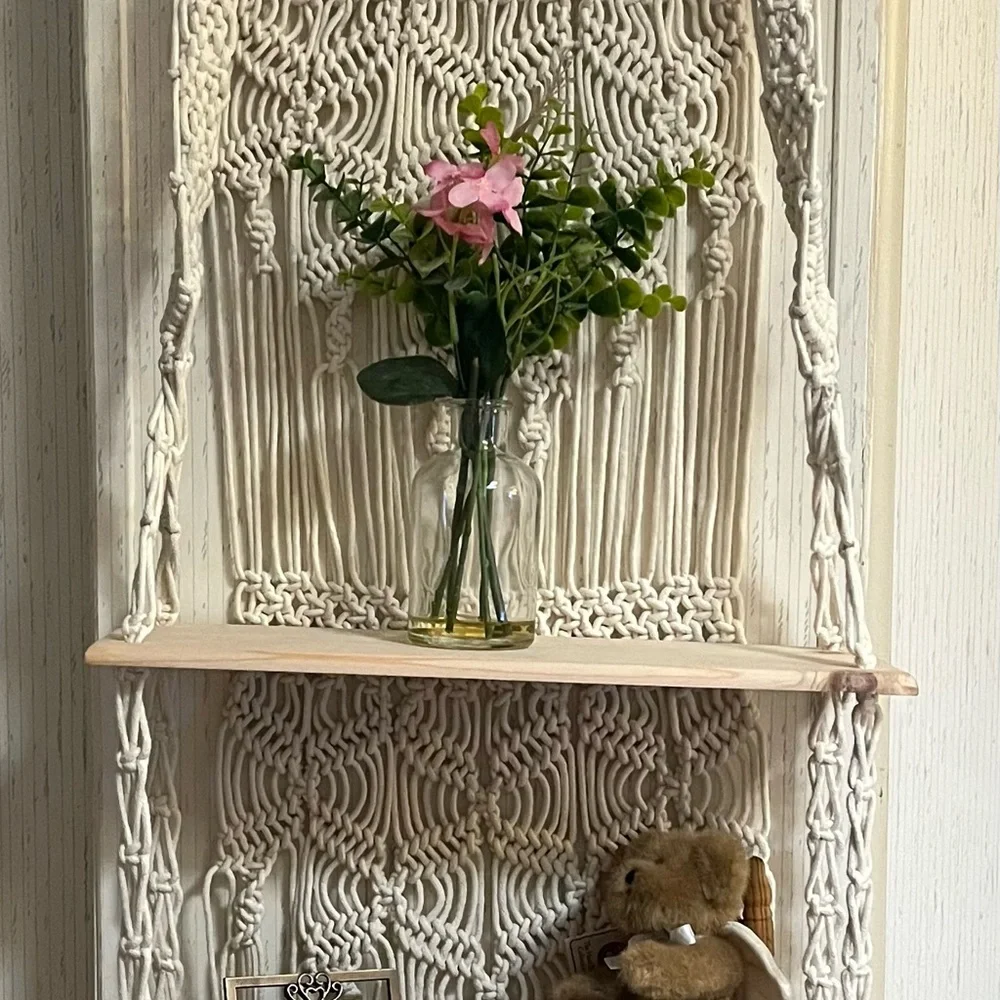 Macramé Wall Shelf Bohemian style home decor